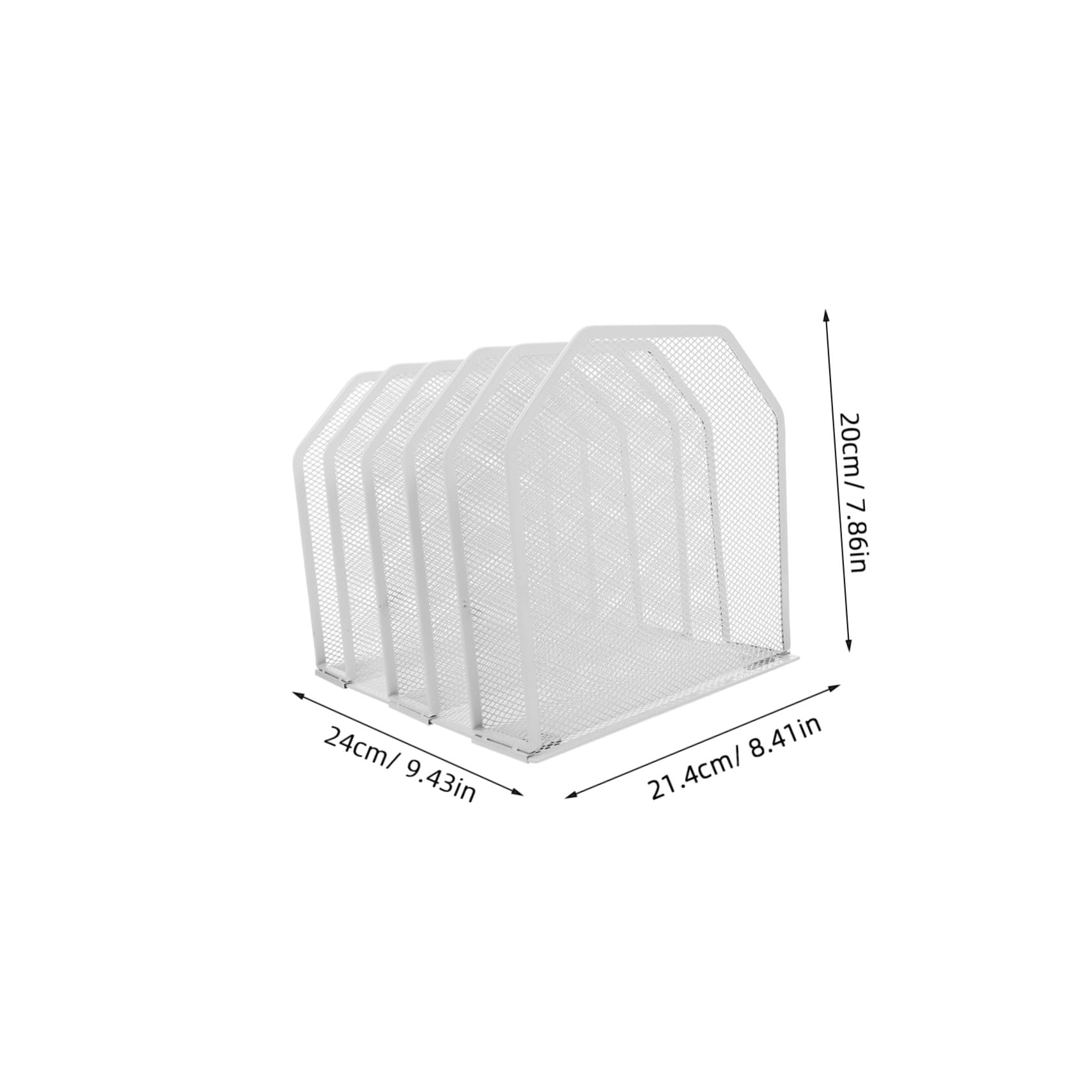 Organizador de Escritorio Ajustable con Compartimentos Metálicos Soporte Vertical para Archivos y Bandeja Organizadora para Oficina y Aula
