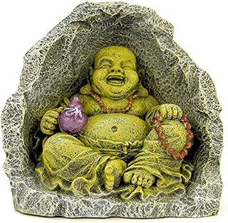 Blue Ribbon Pet Products Resin Aquarium Ornament - Buddha In Cave 5 Inch