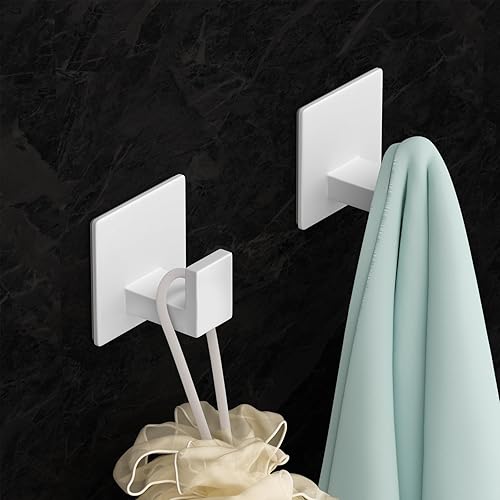 Miniatura 11 de Ganchos Adhesivos para Toallas, Ganchos de Ducha para Colgar Bata, Abrigo, Sombrero, Esponja Vegetal, Ganchos de Pared de Servicio Pesado Adhesivos
