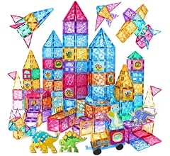 Jasonwell 110pcs Magnetic Tiles Building Blocks Set for Boys Girls Preschool Educational Magnet Construction Kit Stacking S…