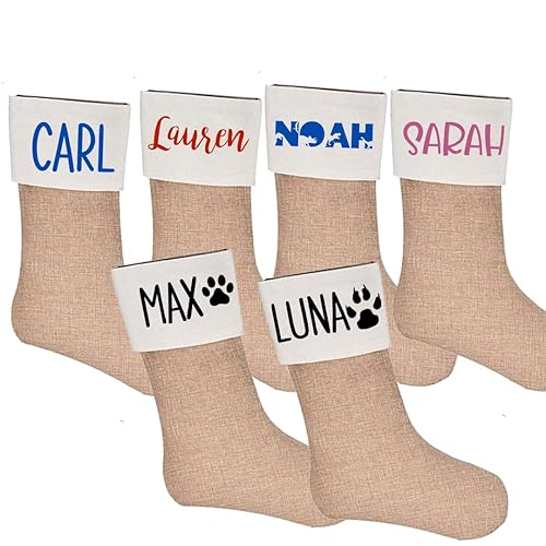 Customized Stockings For Christmas Luxury Christmas Stockings Farmhouse Decor Personalized Christmas Stockings With Names For Family And Dog Burlap