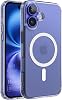 SuperMatt Series Compatible with MagSafe for Minesque iPhone 17 - Hard Material on the Back - Soft Transparent on the Edges - Metal Keypad - Transparent Silicone Case Magnetic, 17