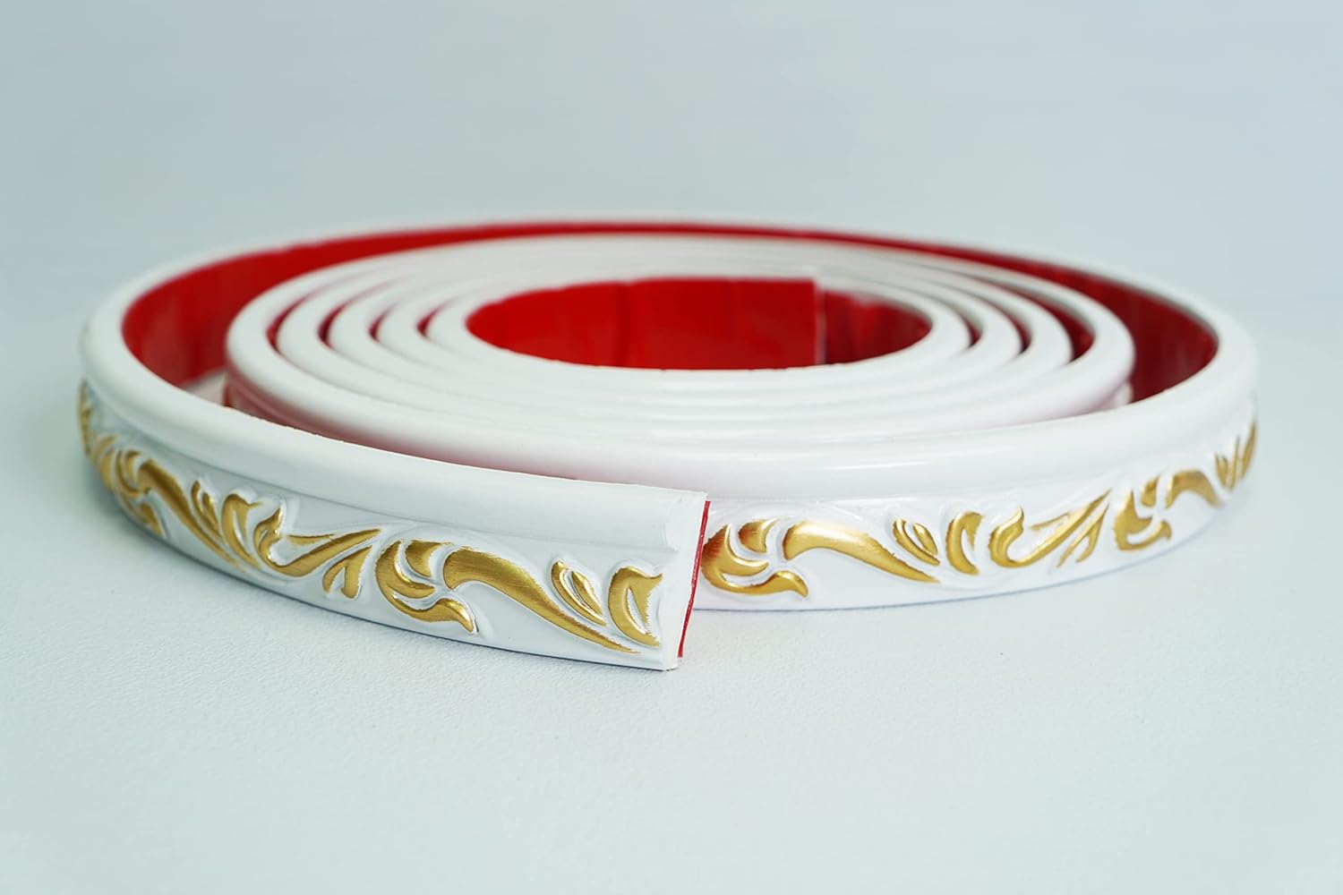 Colamo 16.4FT Peel and Stick Trim Caulk Strip for Edge,Side Body, Gilded Crown White Flexible Adhesive Moldings for Wall/Mirror/Ceiling/Window and Door Frame,DIY Stick on Backsplash Tile Trimming