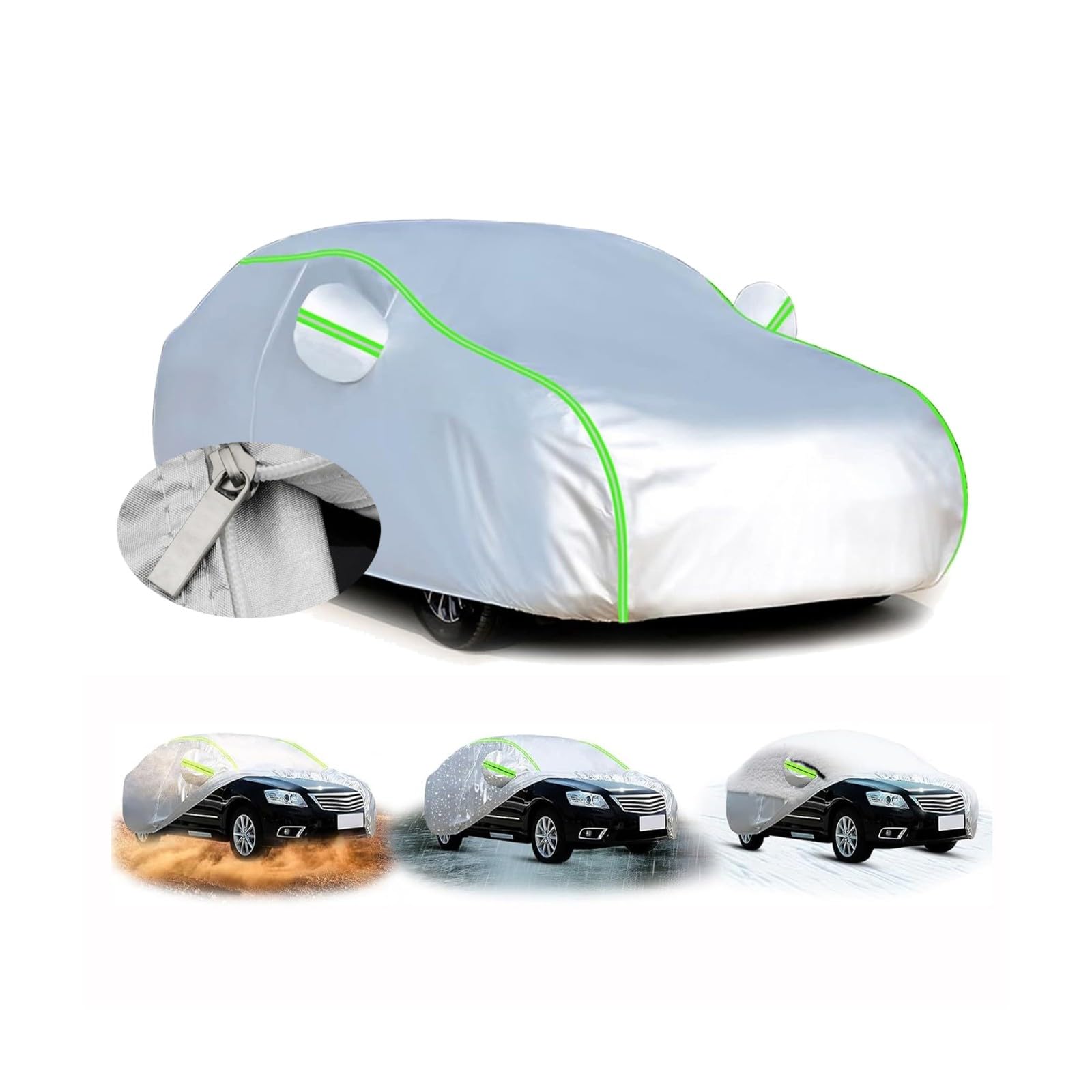 Autoabdeckung Wasserdicht Für Kia Picanto 2011-2023, Autoplane Vollgarage Auto Abdeckplane Winter Sommer Allwetterschutz Outdoor Abdeckung mit Reißverschluss