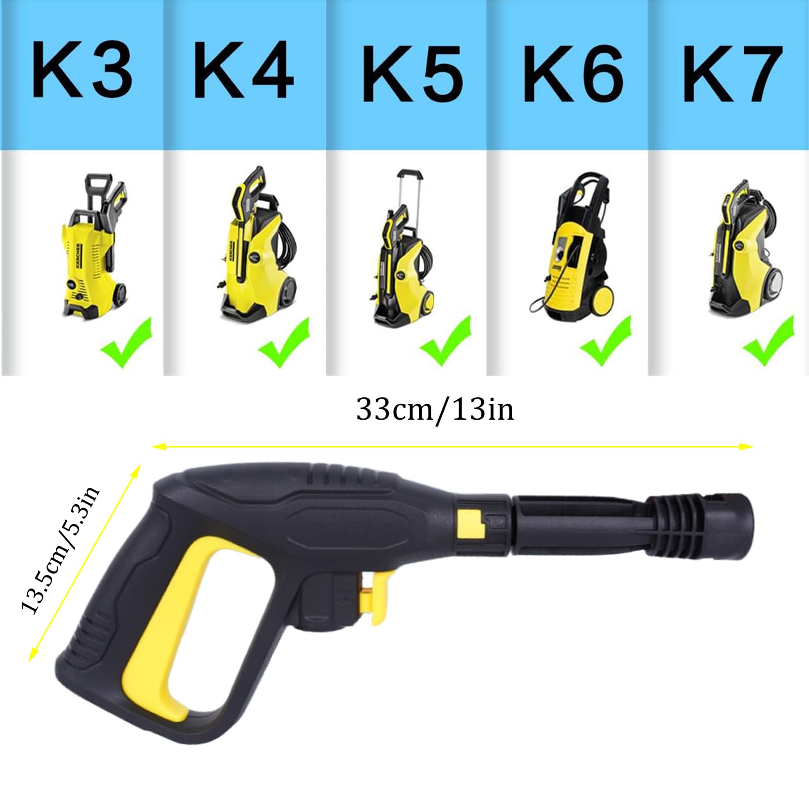 Pistolet do myjki wysokociśnieniowej Kärcher, zapasowy pistolet do myjki wysokociśnieniowej, pistolet natryskowy do Kärcher K3, K4, K5, K6, K7, węży, Quick Connect