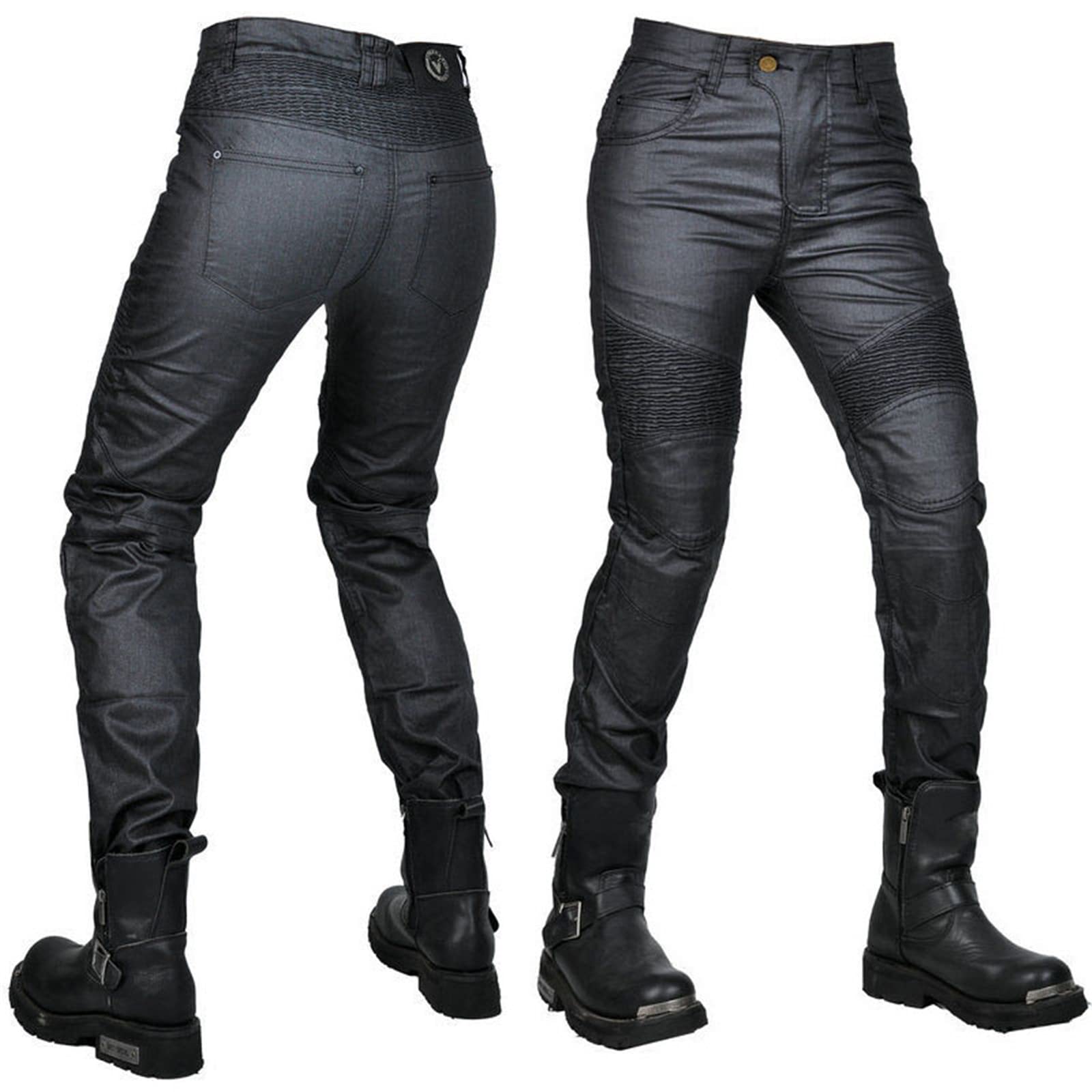 Damen Motorradhose,Wasserdichte Beschichtete Motorcycle Jeans Biker Pants Motorrad Hose Motorradrüstung Schutzauskleidung Mit Abnehmbarer 4 Protektoren