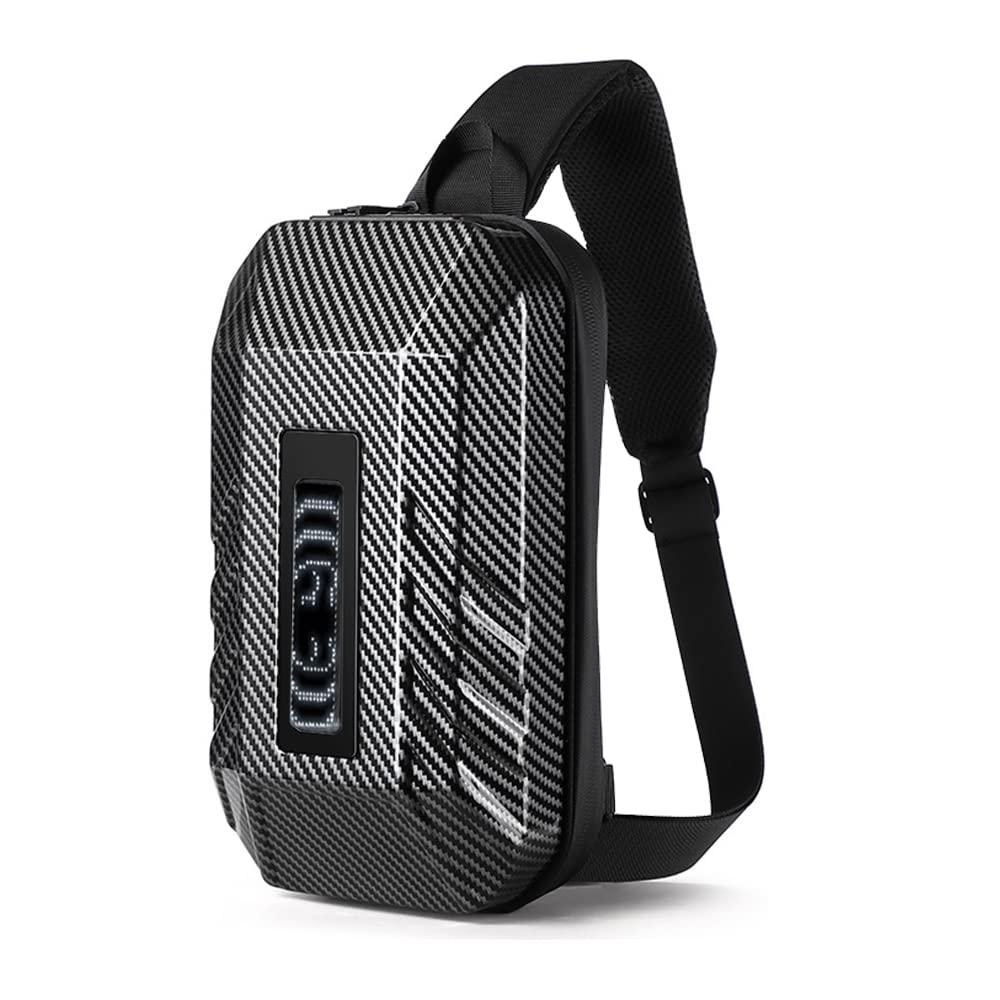 OZUKOAnti-Theft Sling Bag for Men,Waterproof Anti-Shock Hard Shell Crossbody Bag Backpack,Lightweight Crossbody Shuolder Bag