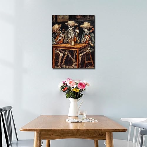 Miniatura 2 de TUMOVO Pintura por números para adultos, esqueletos, tocando violín, kits de pintura de números de vaquero por números, pintura al óleo para adultos