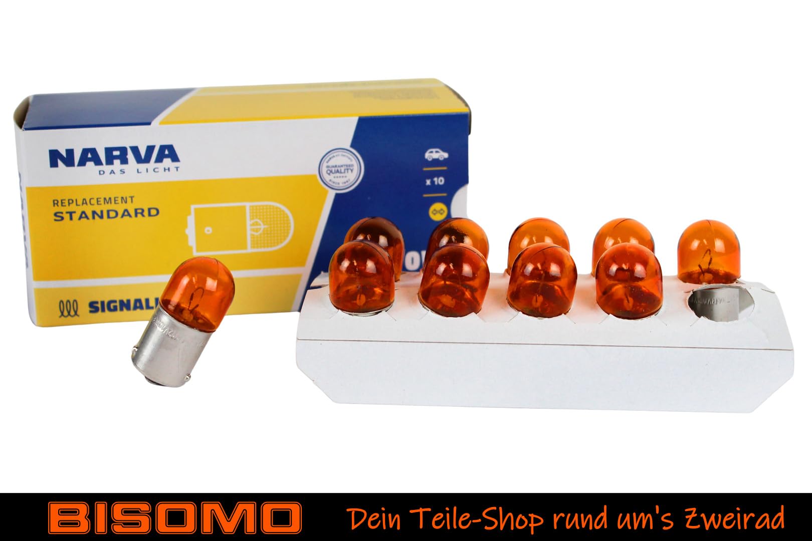 12V 10W BA15S Orange Indicator Bulb - Stop/Brake Light For Mopeds, Motorcycles & Small Vehicles