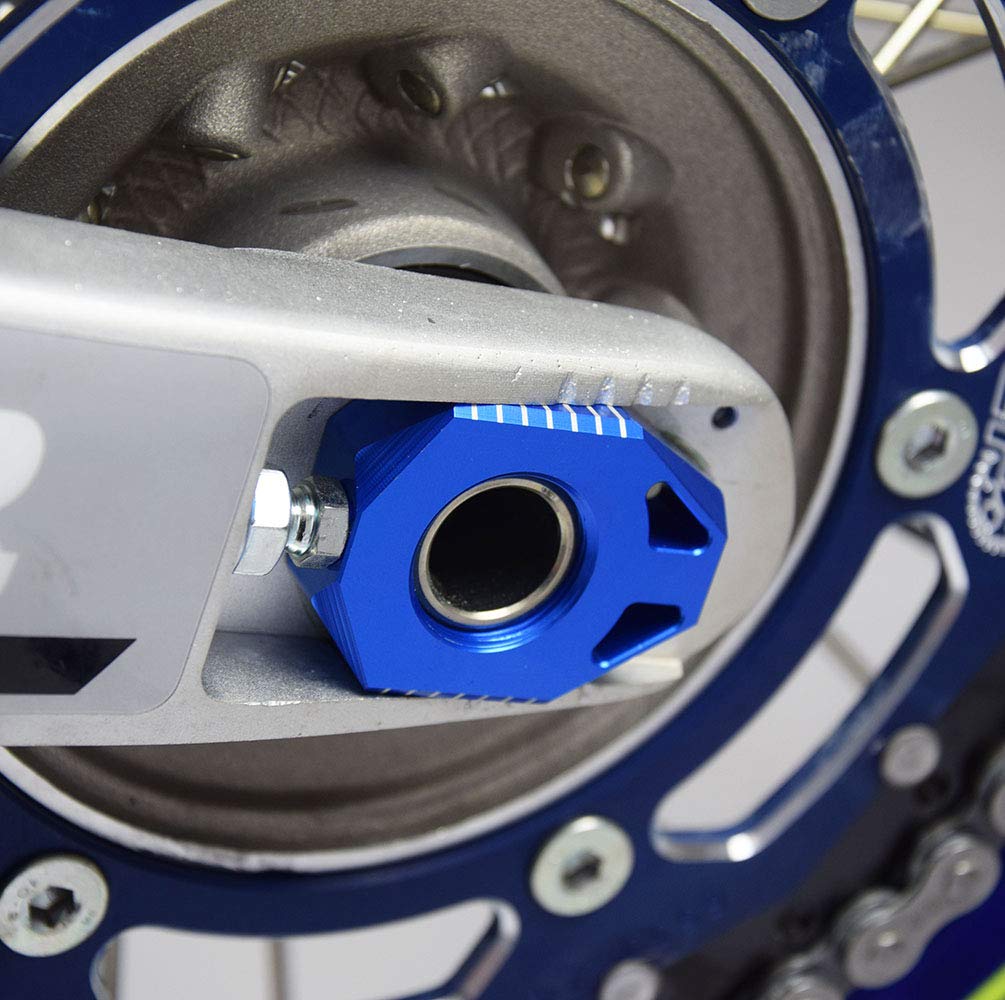 SCAR Tendeurs de chaine Roue Compatible avec SHERCO SER SEFR SM 125 250 300 450 500 08-24 - Bleu