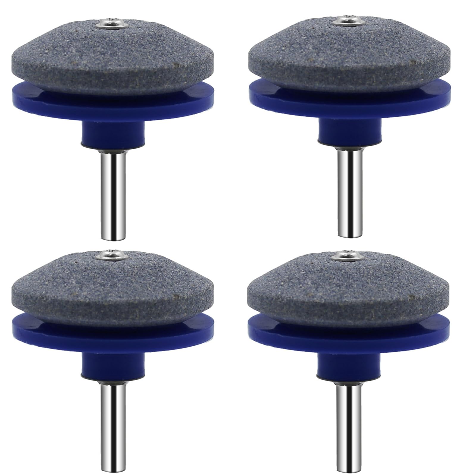 Msioytog Navy Blue 4Pcs Lawnmower Sharpener Rotary Lawnmower Sharpener For Power Drill Hand Grinding Rotary Drill Lawmower Accessories Grinder For Mowers