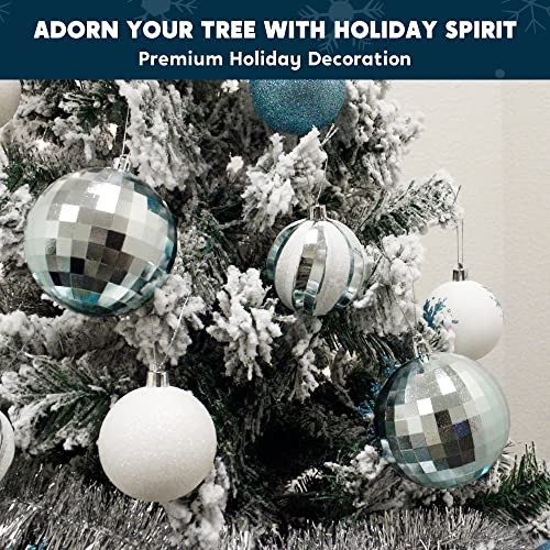 Joiedomi 50 Pcs Christmas Ornaments,Blue And White Christmas Ornaments Assorted Shatterproof Ornaments For Holidays, Indoor Party Decoration,Christmas Tree Ornaments, And Events (Blue & White) #TOP2