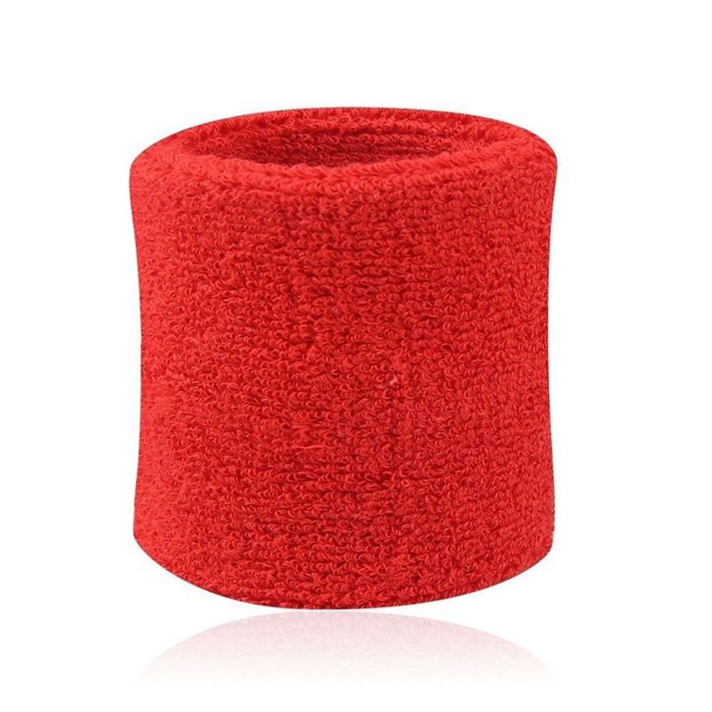 Pair of Sports Wrist Sweatbands Tennis Squash Badminton GYM Wristband_Red
