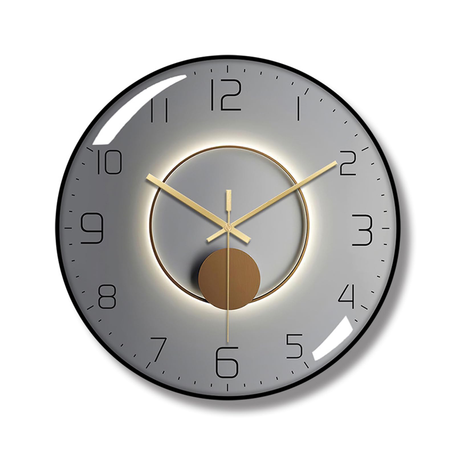 Ergocar Reloj De Pared, Reloj De Pared Art Deco con, Reloj De Pared De Metal Moderno Y Silencioso,Adecuado para Sala De Estar, Dormitorio, Sala De Estudio, Oficina