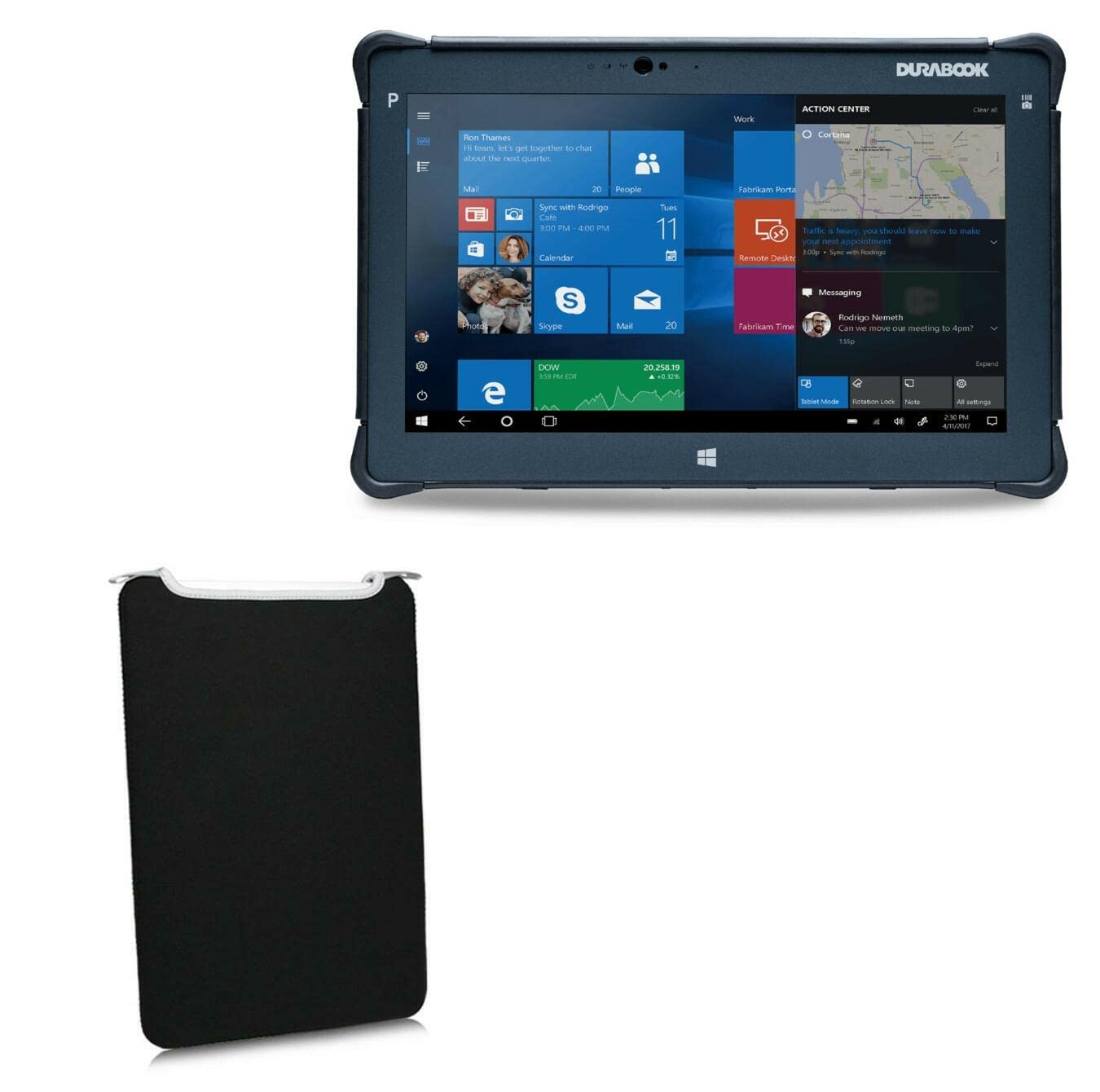 BoxWaveCase Compatible with GammaTech Durabook R11 - SlipSuit, Soft Slim Neoprene Pouch Protective Case Cover - Jet Black