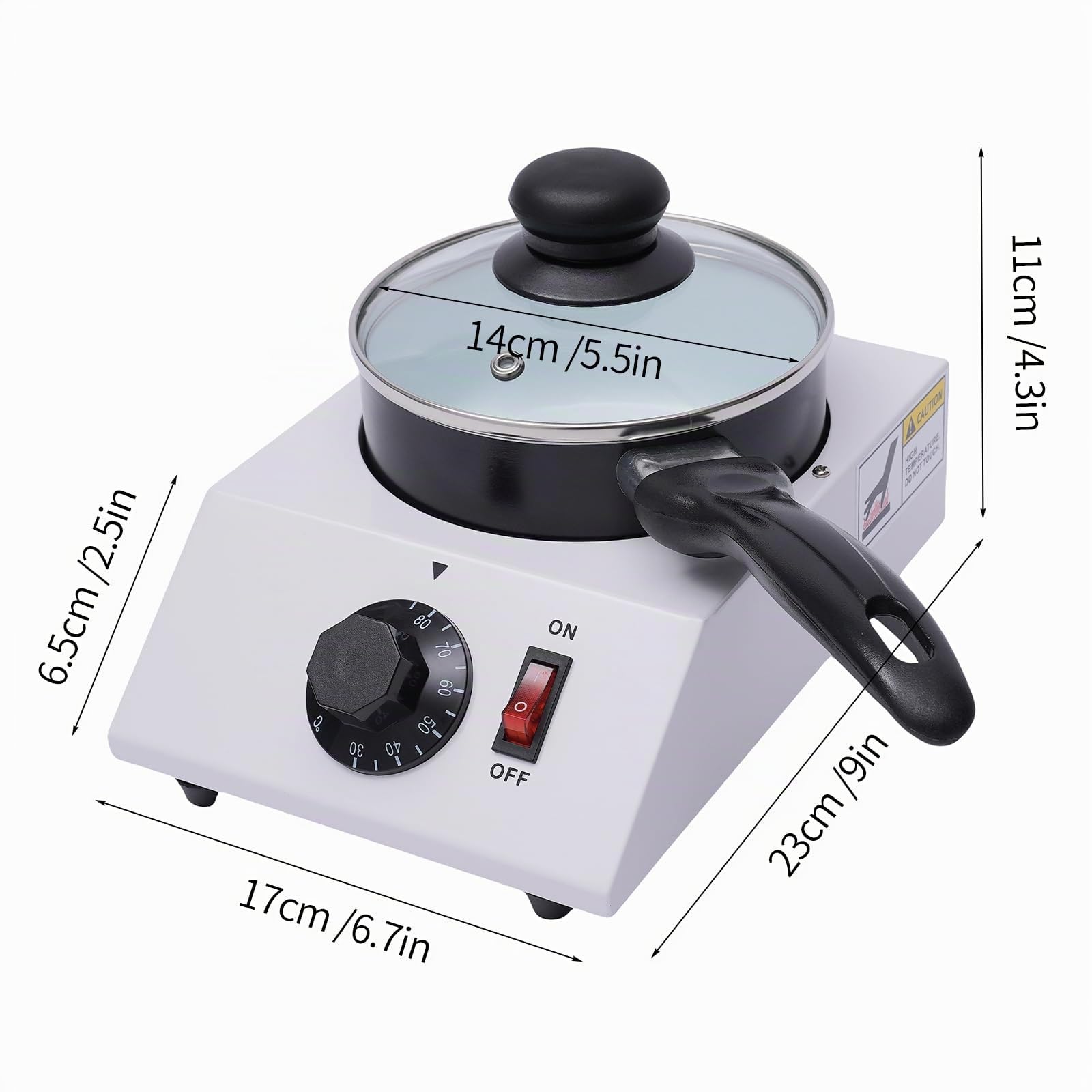 Fondeur de chocolat électrique YUNRUX Machine à fondre le chocolat Machine à fondre Bonbons Creuset Chocolat Outil de cuisine Chocolat Chaud Machine professionnelle Machine à fondre Machine à fondre