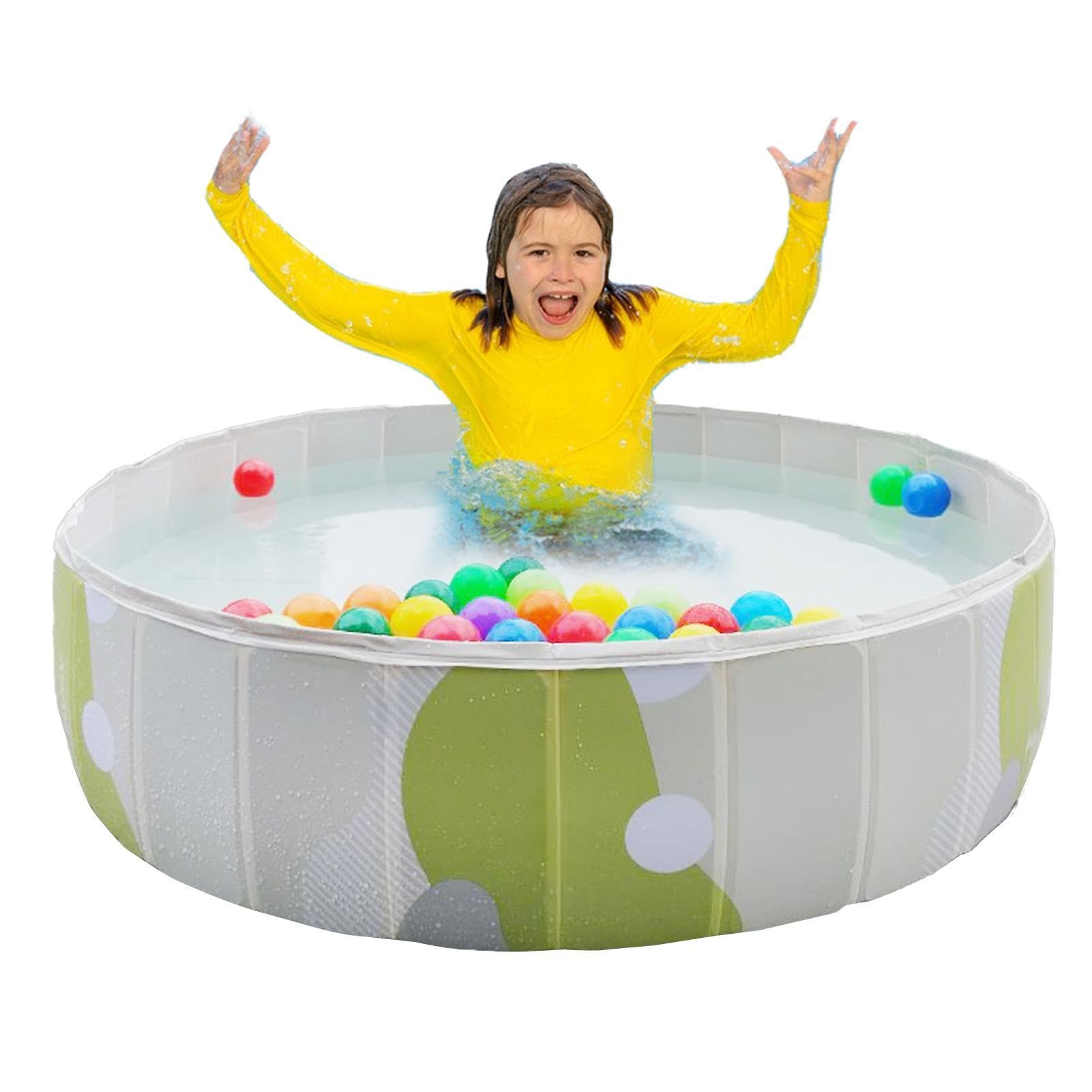 Piscina Pieghevole Bambini, 80cm, Piscina, Antiscivolo E PVC Ispessito, Rigida Portatile Antiscivolo all'Aperto Interno Giardino