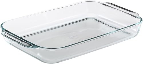 Pyrex Bakeware - Bandeja para hornear oblonga de 48 cuartos de galón transparente