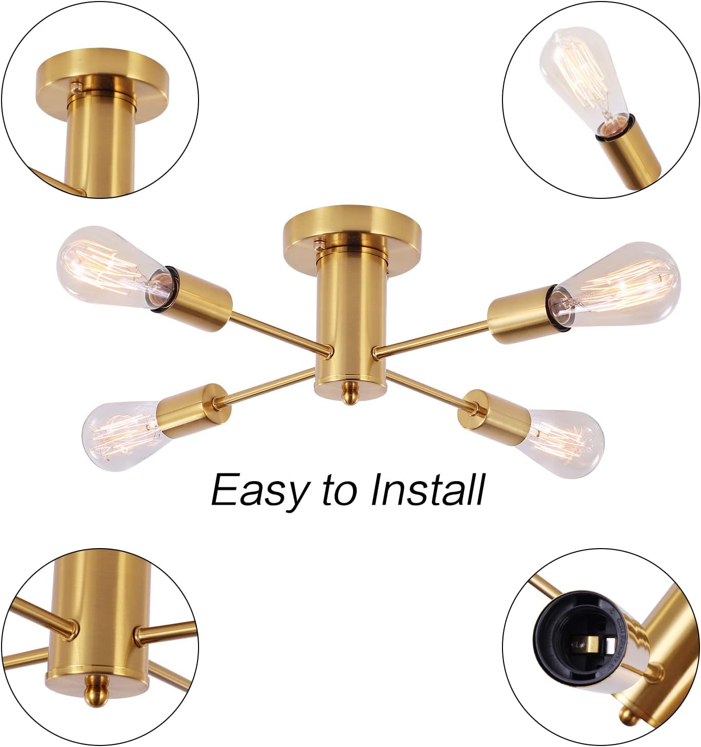 One-Day Sale: Up to 40% Off 10 Lights Sputnik Chandelier Light Fixture Modern Pendant Lighting Vintage Ceiling Lamp, Black