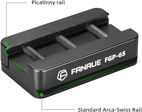 Miniatura 4 de FANAUE FGP-65 Picatinny Arca-Swiss - Placa de riel compatible con ranura antideslizante, aluminio mecanizado CNC, soporte adaptador de cola de