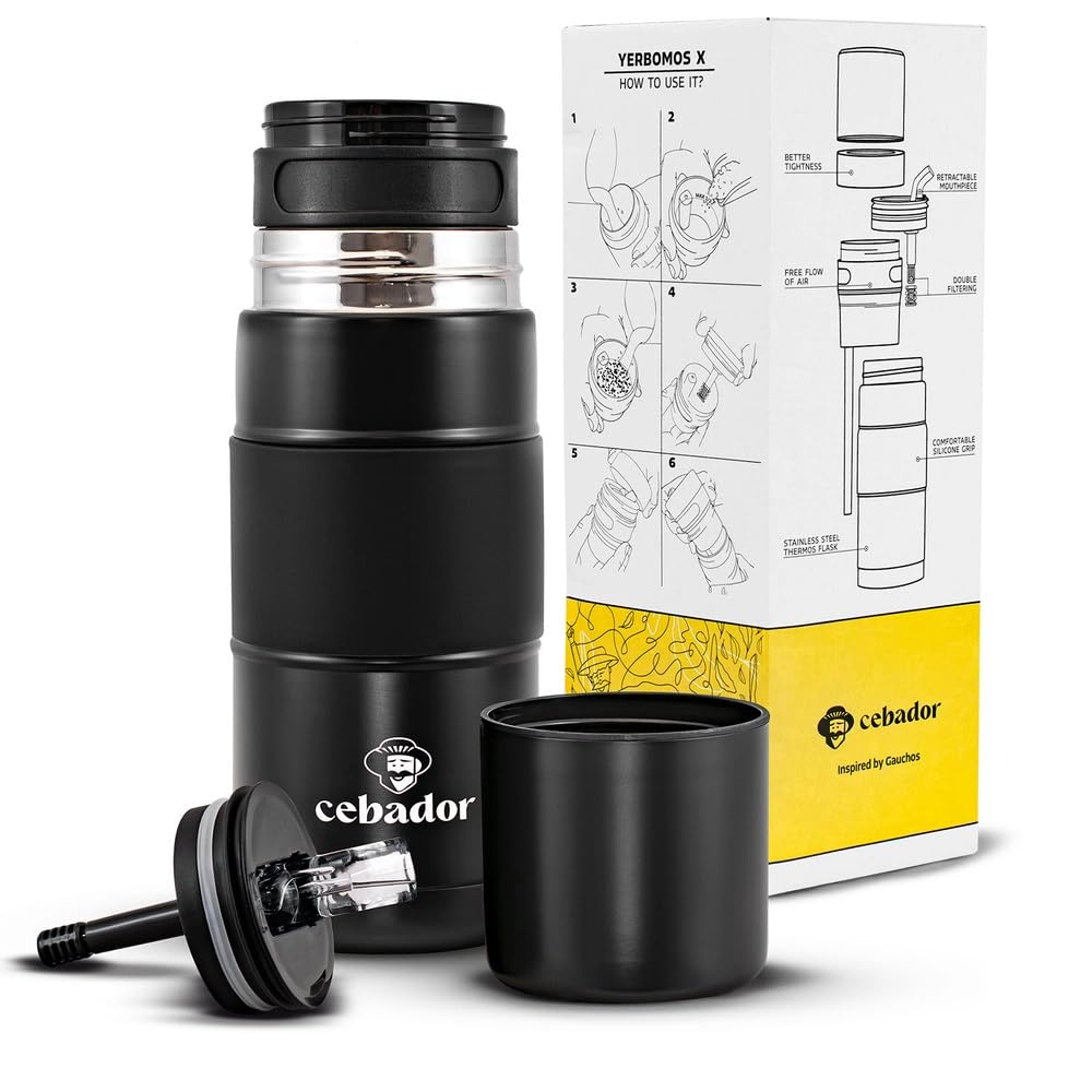 Mate zestaw do herbaty Verde mate Mas IQ 500 g – Yerbomos X 450 ml, kubek termiczny 250 ml, Bombilla – Brazylia Yerba Mate – grube liście 5 mm, suszone powietrzem – skupienie i koncentracja – idealny