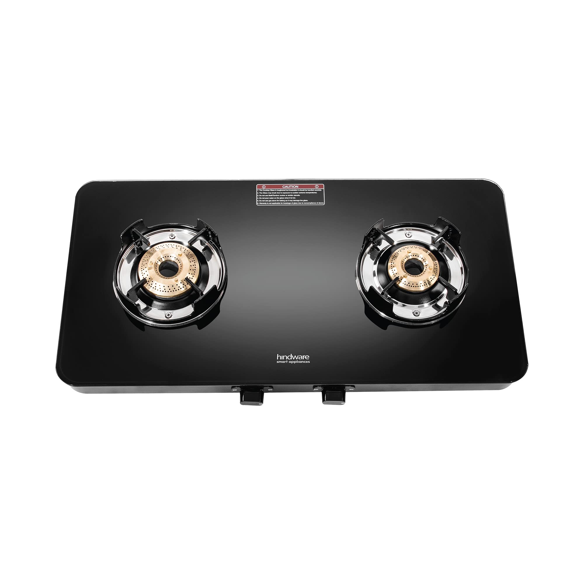 Hindware Smart Appliances | Gas Stove Alverio Neo 2 Burner | Gas Stove For Kitchen | Super Big Jumbo Brass Burner | 6mm Thick Toughened Glass | Flame Guard Design Pan Suppot | (Manual Ignition)-image-49