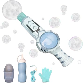 Smoke Bubble Machine Wand – Kids Magic Bubble Gun Toy with Fog Effect, ABS Plastic, Portable Birthday & Party Gift for Boys & Girls Age 3+ Blue