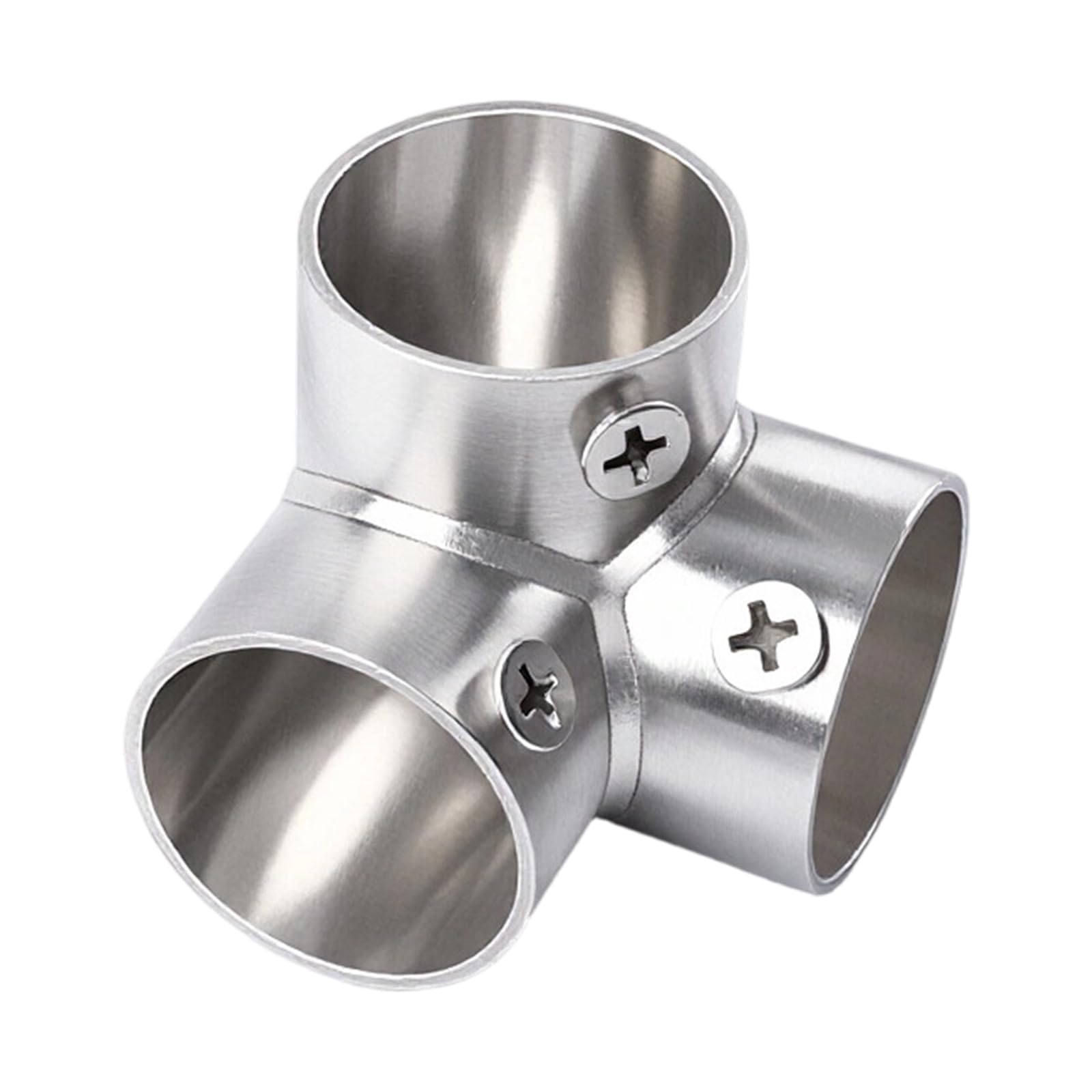 Mekalero Right Angles 3 Way Stainless Steel Round Tube Connector Replacement Connection Fastener 3 Way Elbow Pipe Fitting Fixed Joint Enduring Connection Fastener