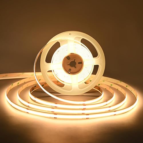 Miniatura 14 de Tira de luces LED COB con certificación UL, luces LED DC de 24 V, tiras de LED súper brillantes y flexibles, 16.4 pies, 4000 K, blanco natural, CRI