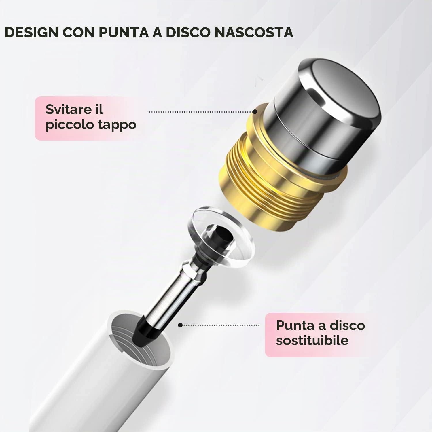 Penna Touch Stylus Universale per Apple iPad Pro, iPhone, Samsung Galaxy, Smartphone e Tablet Touchscreen