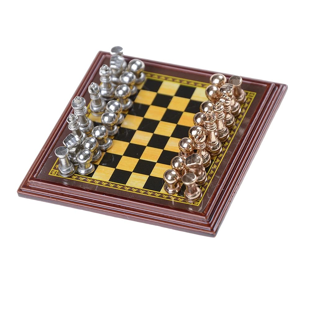 ZAW Scacchi 1 Set Classico in Lega di Zinco Scacchi Pezzi Scacchi di Legno Scacchi Gioco Set con King da Esterno Gioco da Gioco 6.8 * 5,7 cm Chess (Color : A)