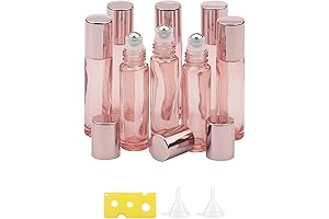 8 Pcs Rose Gold Rollerball Bottles Set for Essential Oils and Perfumes