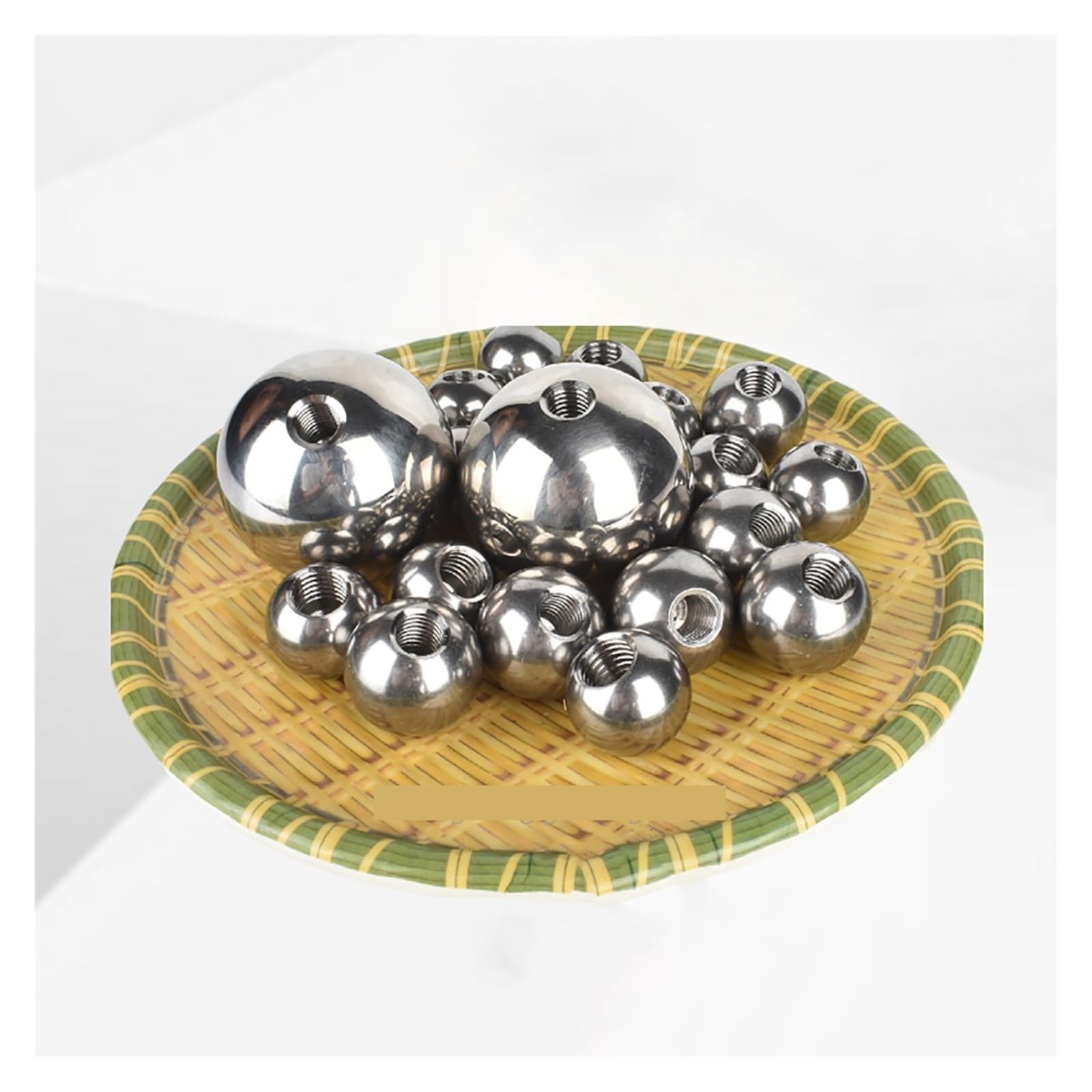 Billes de perçage en acier inoxydable Billes de perçage en acier inoxydable, filetage femelle, M2, .5, M3, M4, M5 à M14, diamètre extérieur 60 mm, demi-trou, trou borgne, billes lisses(M8,60mm)