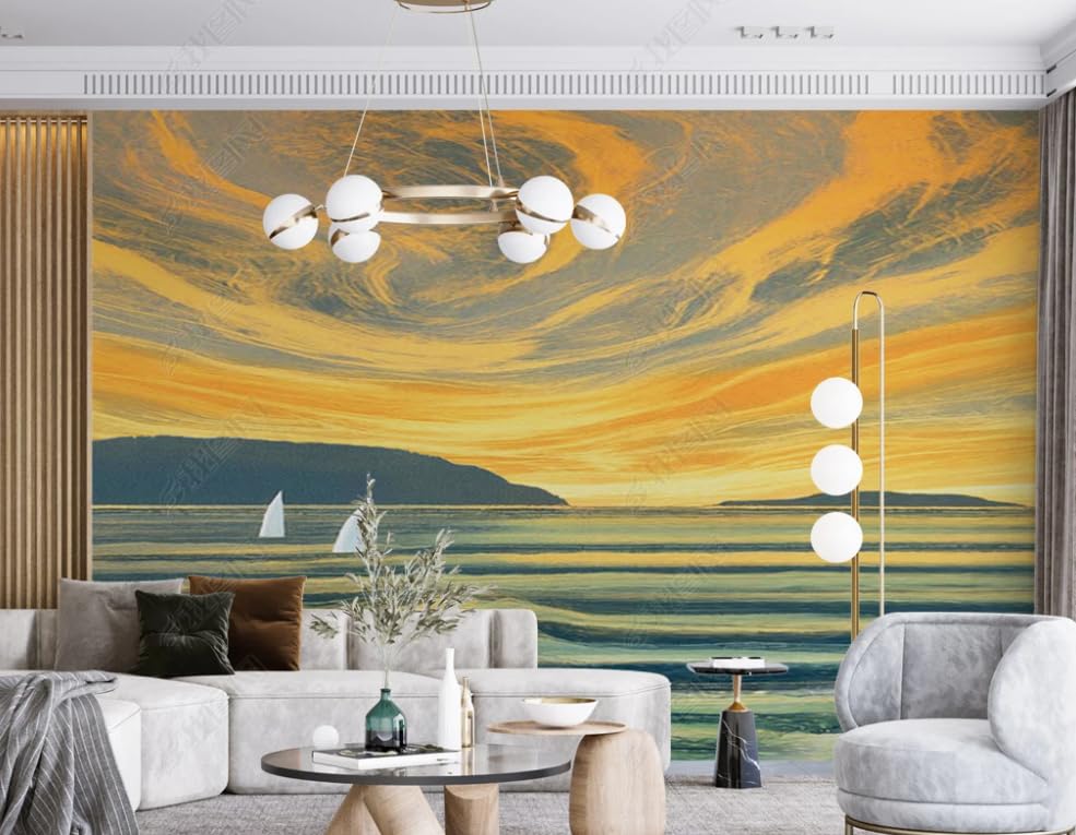 Papier peint intissé coucher de soleil pour agrandir un salon ou une chambre