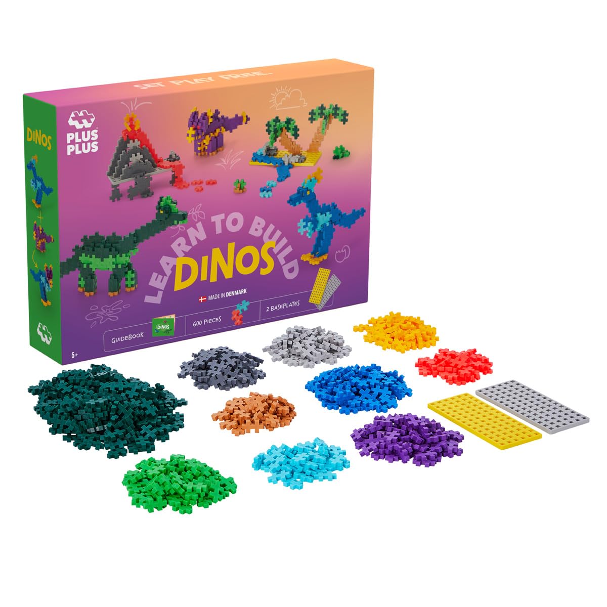 Plus-Plus Learn to Build Dinosaurs, 600 pieces, Creative Play, Building Blocks, Building, Developing Toys for Kids STEM - Image 4