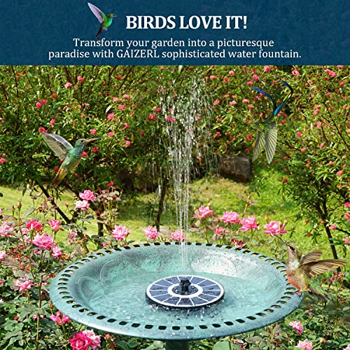 Gaizerl Solar Fountain 2023 New, 3.5W Solar Bird Bath Fountains With Glass Panel, 2000 Battery, Hummingbird Water Features With Color Led Lights, 8 Spray Modes & 4 Fixed Pipes For Garden, Pool, Pond #TOP6