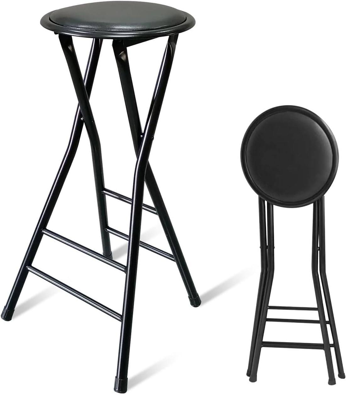 Folding Stool 23.6 Inches Stools for Adults Foldable Portable Outdoor Fold Up Chair Backless Camping Kitchen Island Shop Cafe Fishing Hiking,Easy and with Safety Lock(27. (Set of