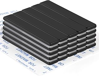 TRYMAG 25 Packs Neodymium Strong Magnet Bars 60x10x3mm, Black Magnetic Strips Heavy Duty Rare Earth with Double-Sided Adhesive, Powerful Metal Rectangular Magnets for Door, Fridge, Office, Kitchen