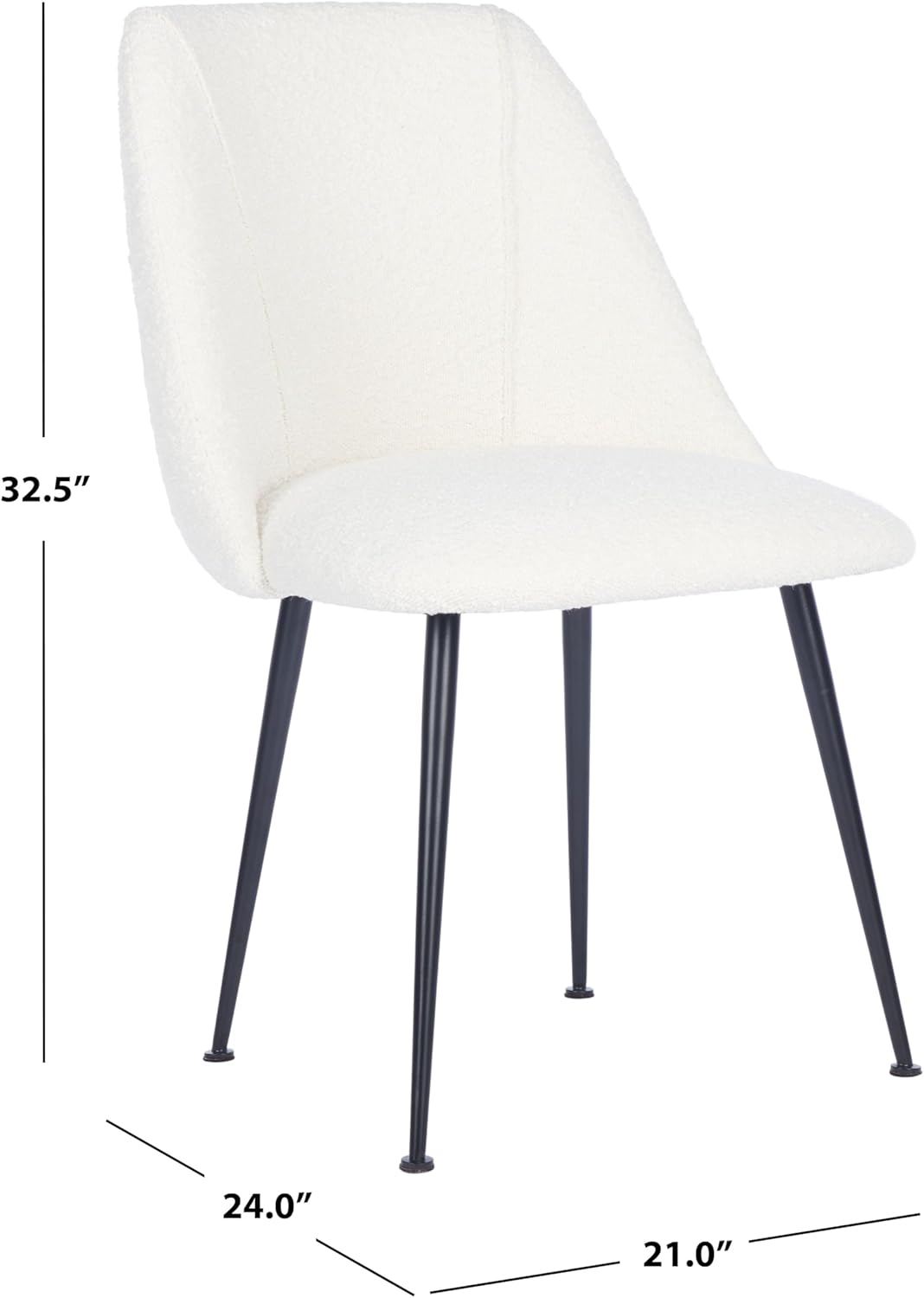 SAFAVIEH Couture Home Collection Foster Ivory/Black Upholstered Living Room Dining Accent Chair (Fully Assembled) SFV4508C