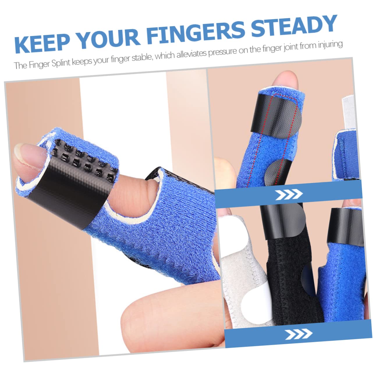 HOODANCOS 6Pcs Finger Splint Brace for Joint Support and Comfort Finger Sprain Wrap for Injured Fingers Lightweight Durable Material for Day Night Use