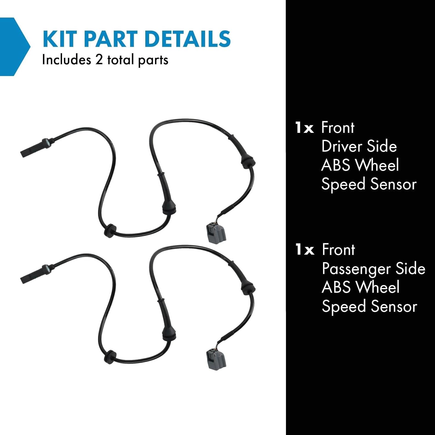 TRQ Front ABS Wheel Speed Sensor Set Compatible with 2014-2020 Nissan Rogue