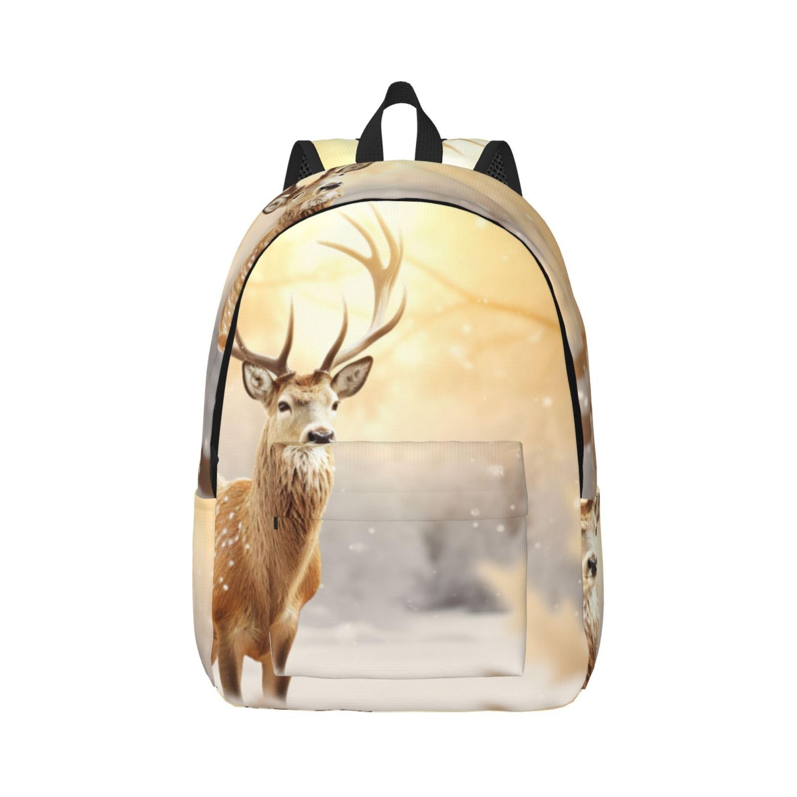 Kfjghhl Laptop Golden Deer Christmas Backpack Business Travel Canvas Backpack Rucksack Anti-Theft Backpack School Bag