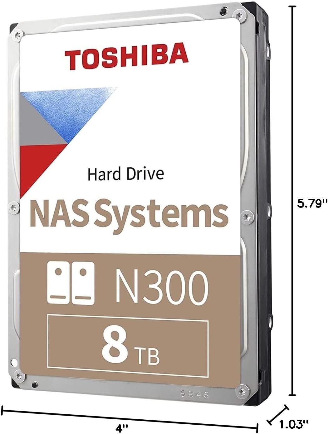 Toshiba N300 8TB NAS 3.5-Inch Internal Hard Drive - CMR SATA 6 GB/s 7200 RPM 256 MB Cache - HDWG480XZSTA, Silver