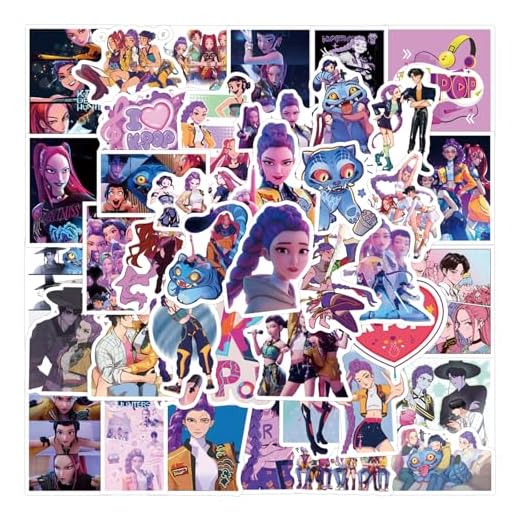 50pcs Demon Movie Stickers for Water Bottle, Cool Kpop Idol Waterproof Vinyl Decal for Teen Girl Adult Laptop Skateboard Phone Guitar Travel Case Bike Notebook Helmet