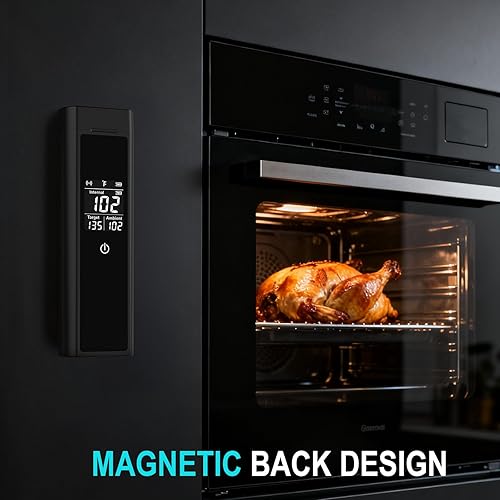 Miniatura 7 de Termómetro inalámbrico para carne, Bluetooth digital, termómetro inteligente para carne con base de refuerzo, sonda impermeable IP67, precisión de