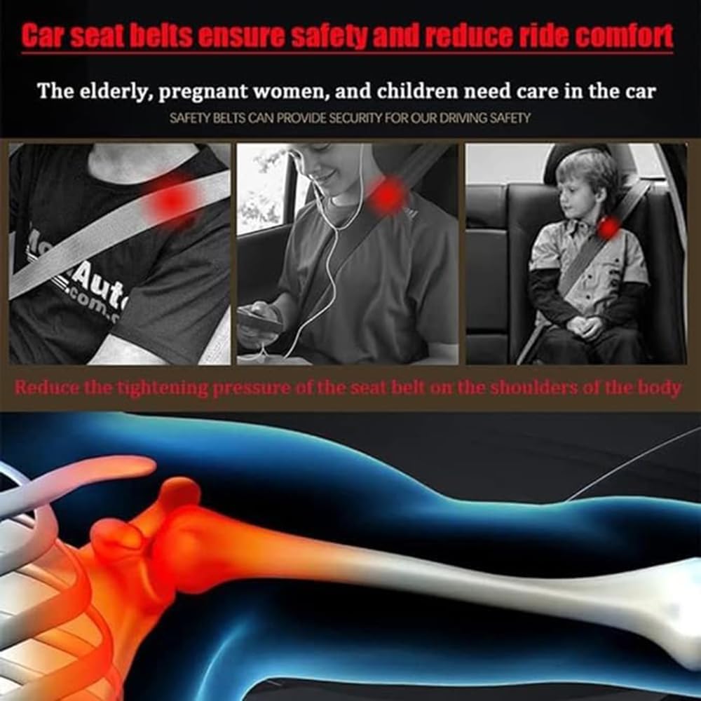 2 Pezzi Imbottiture Cinture di Sicurezza Auto per Mitsubishi Eclipse Cross,Copri Cintura di Sicurezza della Spalla Comfort Morbido Auto Copertura,A-Red