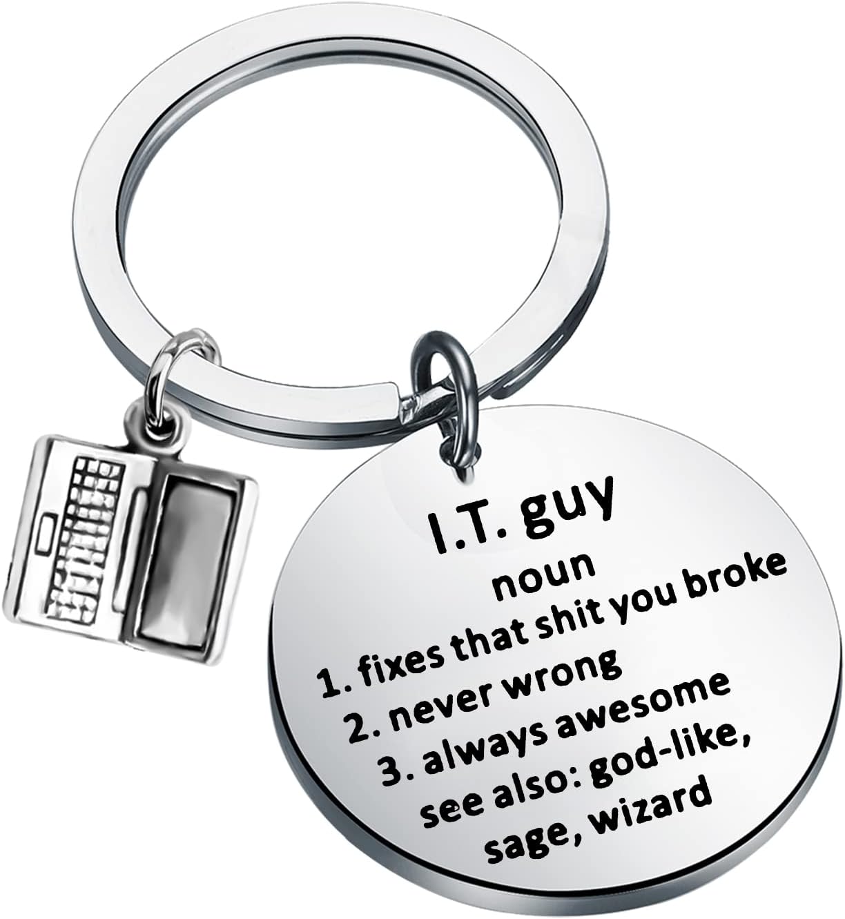 TIIMG Information Technology Guy Keychain Gift I.T. Guy Gift Computer Repair Technician Gift