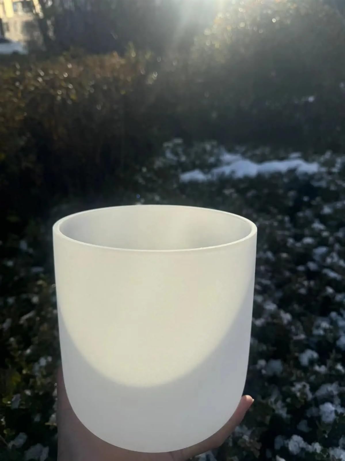 Cuenco Tibetano De Cristal Cuenco cantor de cristal cuarzo esmerilado blanco curativo con sonido 6 pulgadas for curar 440hz(440hz G)