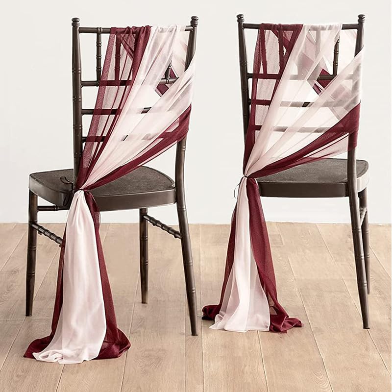 Dekoracyjne szarfy na krzesła, 8ZESTAW(Light Pink Ivory Whi)