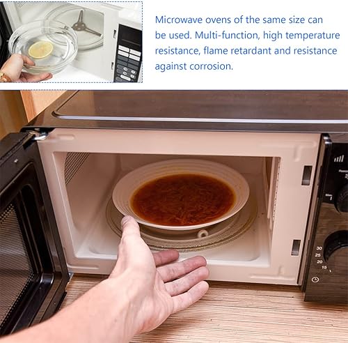 Miniatura 7 de Anillo giratorio para microondas, soporte de rodillo giratorio de triple brazo, bandeja de placa de vidrio, bandeja de horno de microondas,